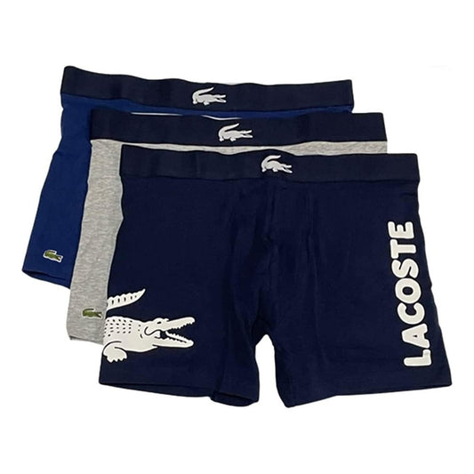 Boxer Lacoste Pack 3 Marino Gris  Iconic Fashion 6h9844-51
