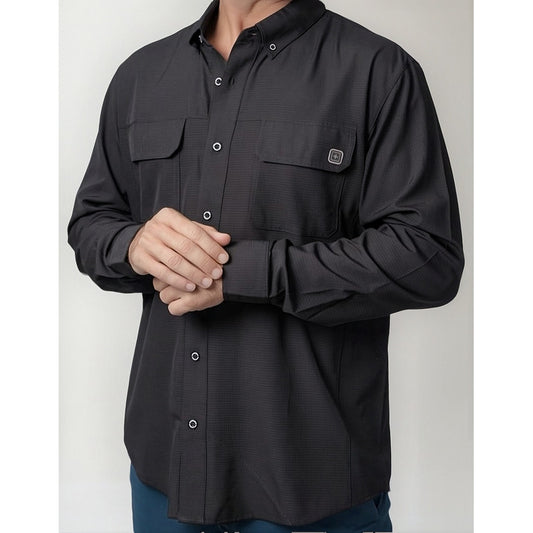 Playera Maja Sport De Lujo Negro Logo Propela Manga Larga